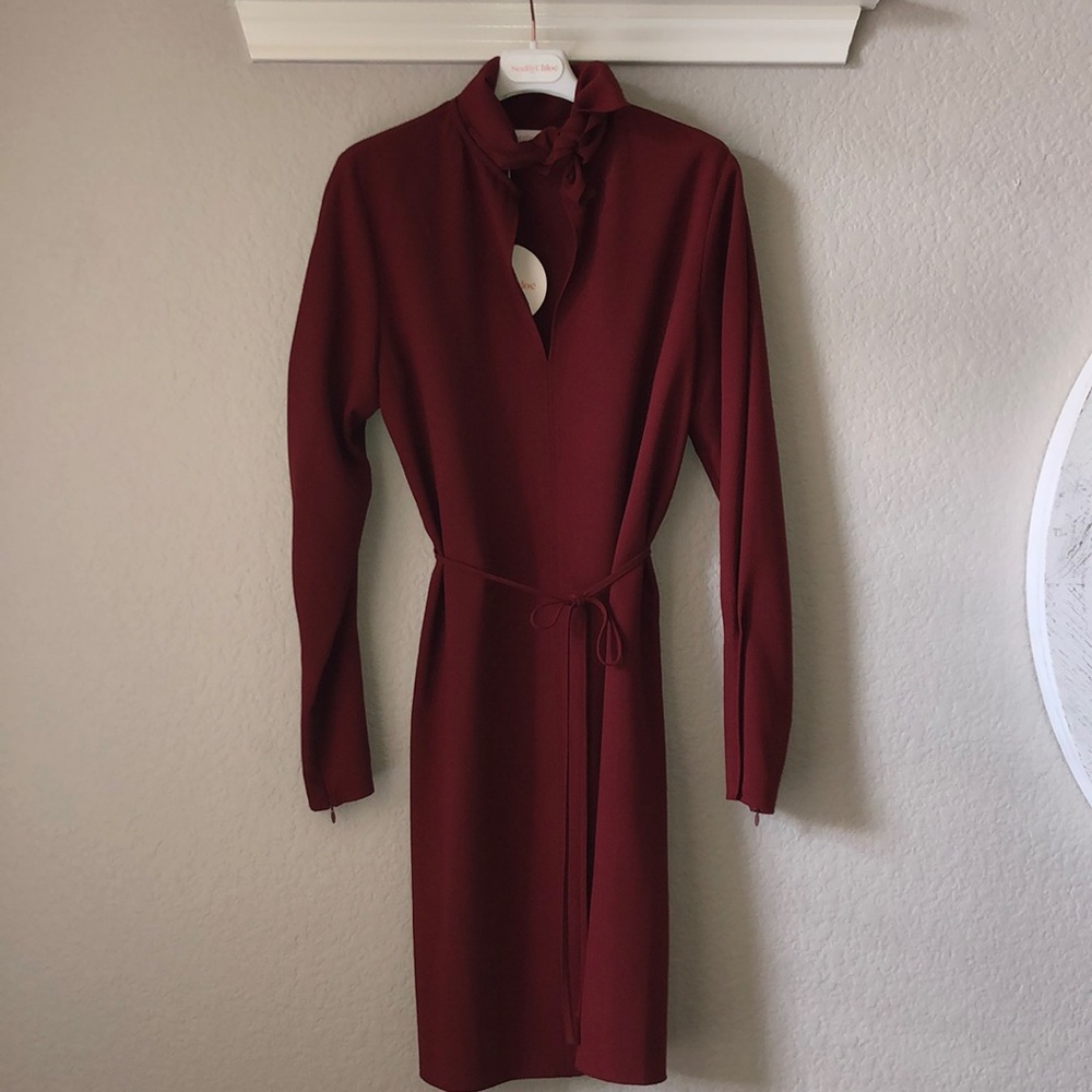 See by Chloe Maroon dress with zipper cuffs